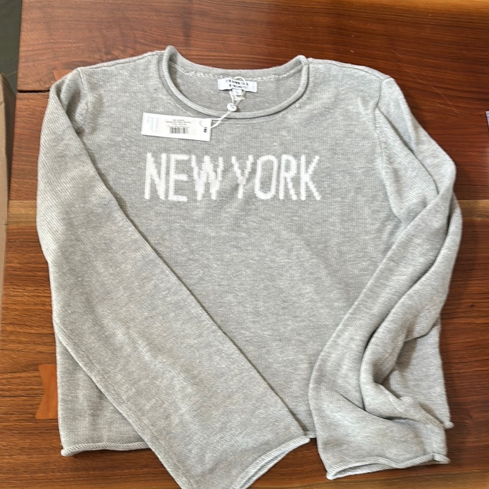 NWT Gray Frankie’s Bikinis cotton New York Sweater